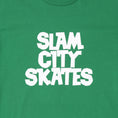 Load image into Gallery viewer, Slam City Skates Classic Logo T-Shirt Kelly Green / White
