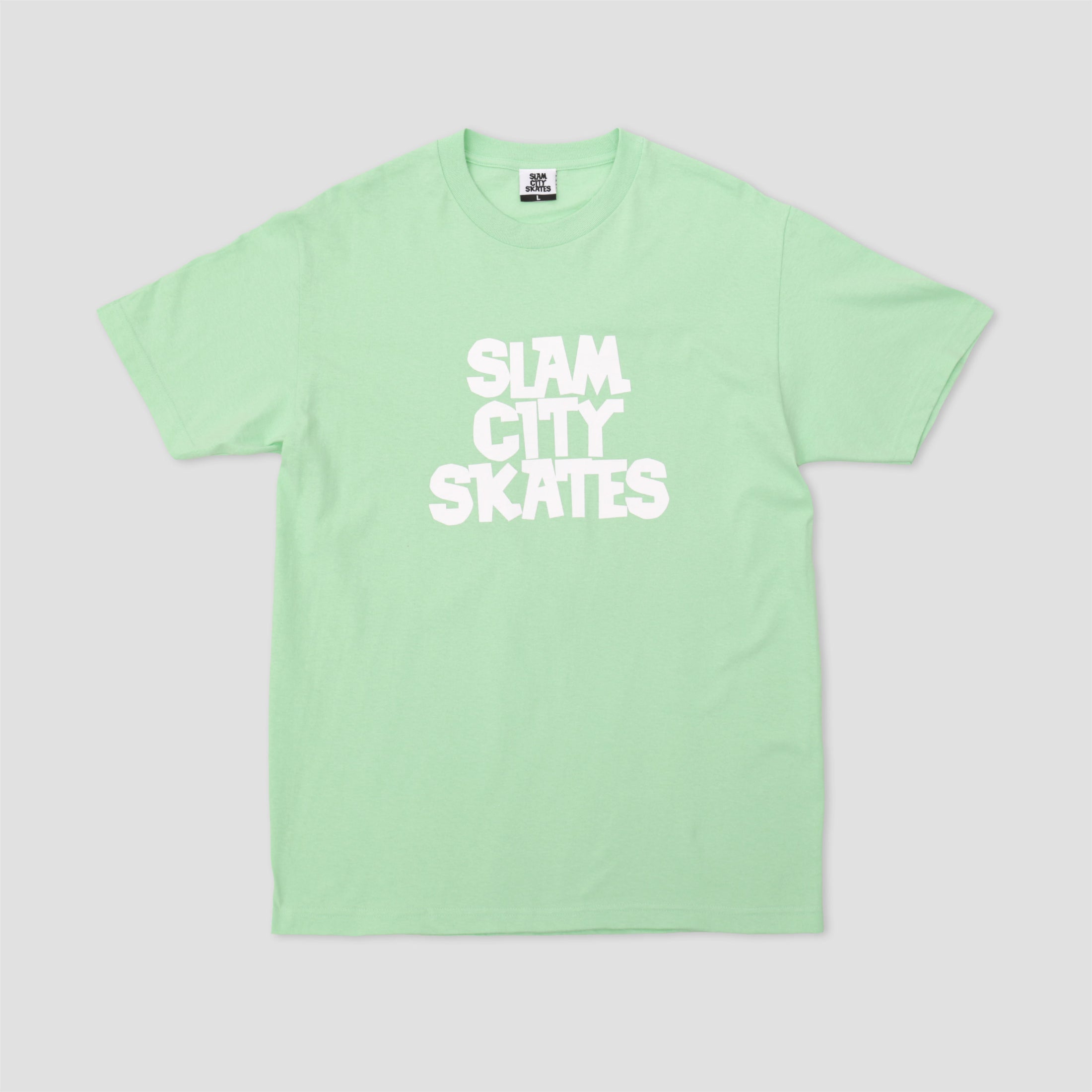 Slam City Skates Classic Logo T-Shirt Mint / White