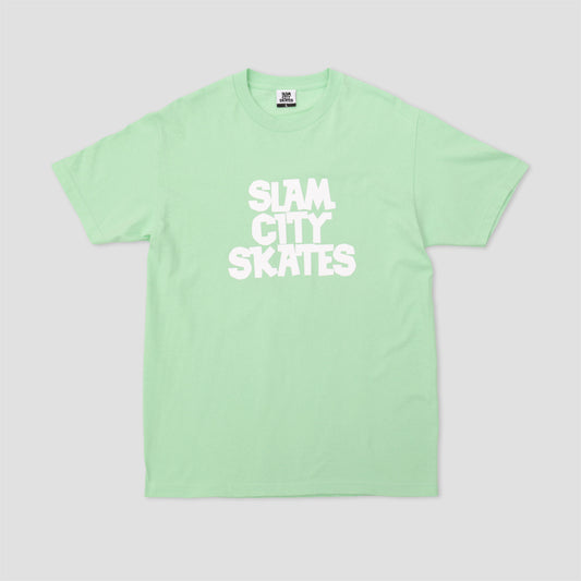 Slam City Skates Classic Logo T-Shirt Mint / White