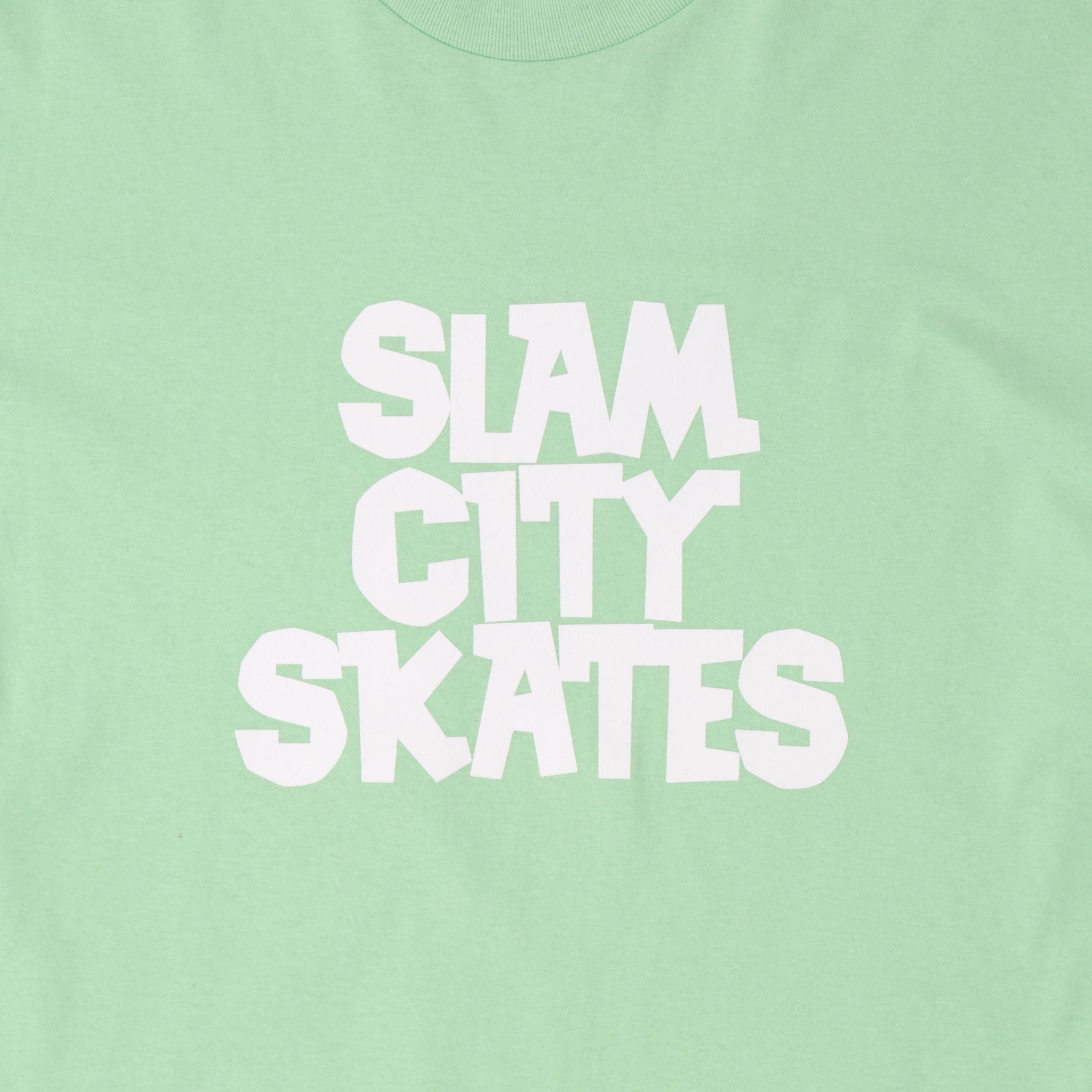 Slam City Skates Classic Logo T-Shirt Mint / White