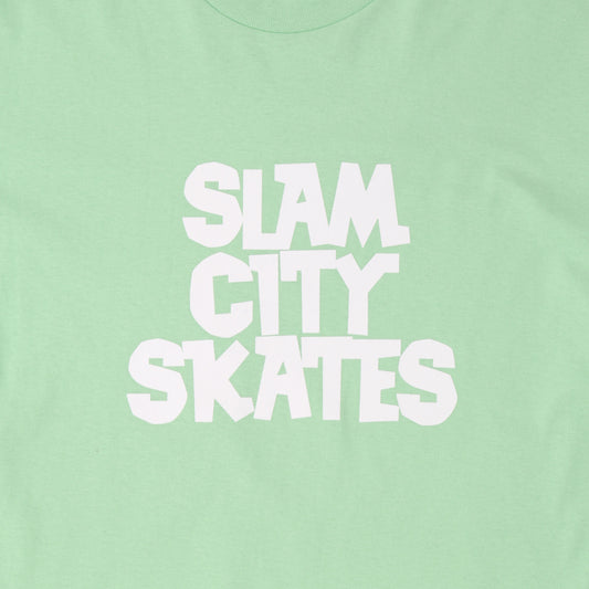 Slam City Skates Classic Logo T-Shirt Mint / White