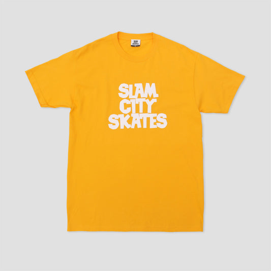 Slam City Skates Classic Logo T-Shirt Gold / White