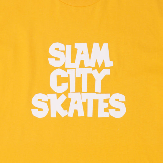 Slam City Skates Classic Logo T-Shirt Gold / White