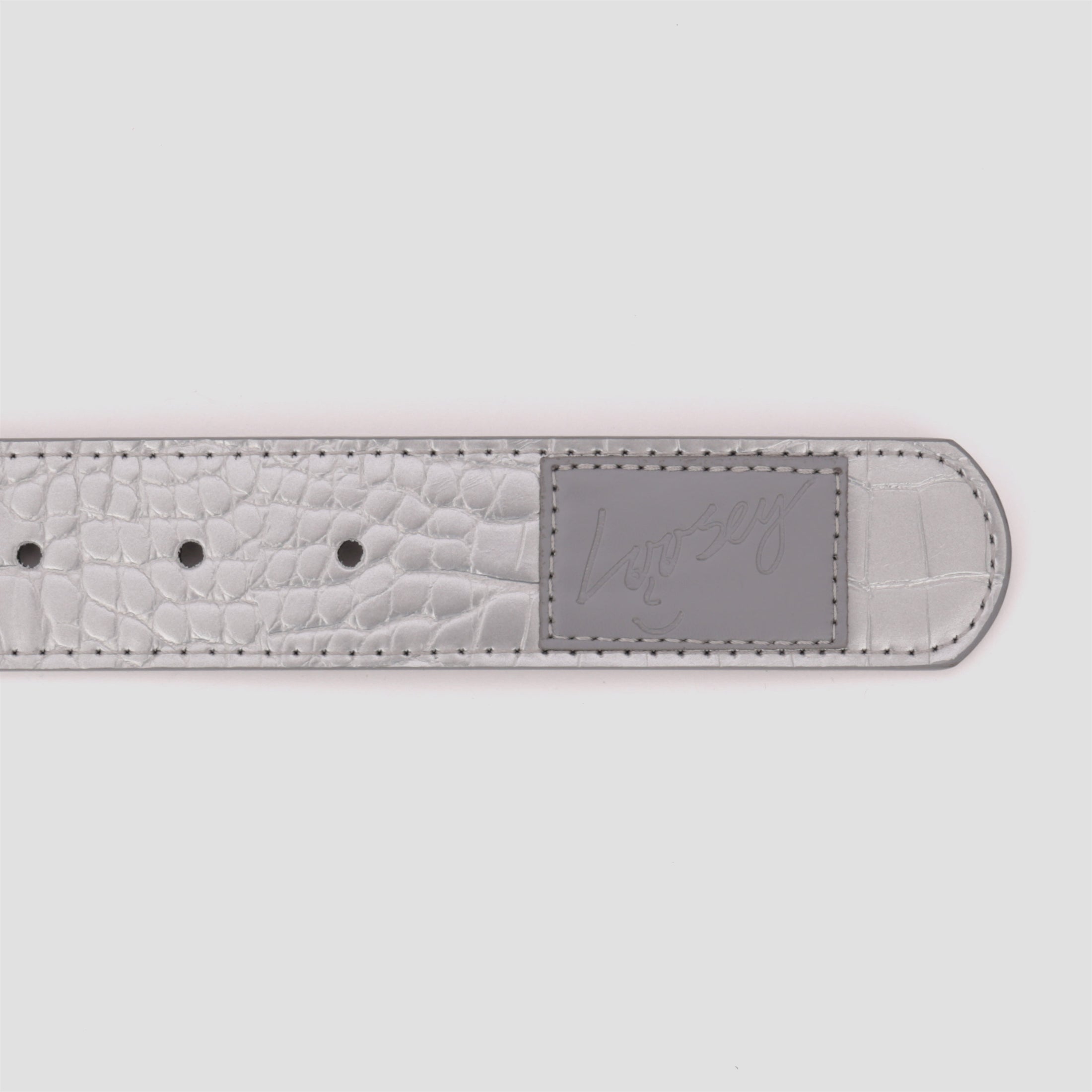 Loosey Croc Skin Belt Silver