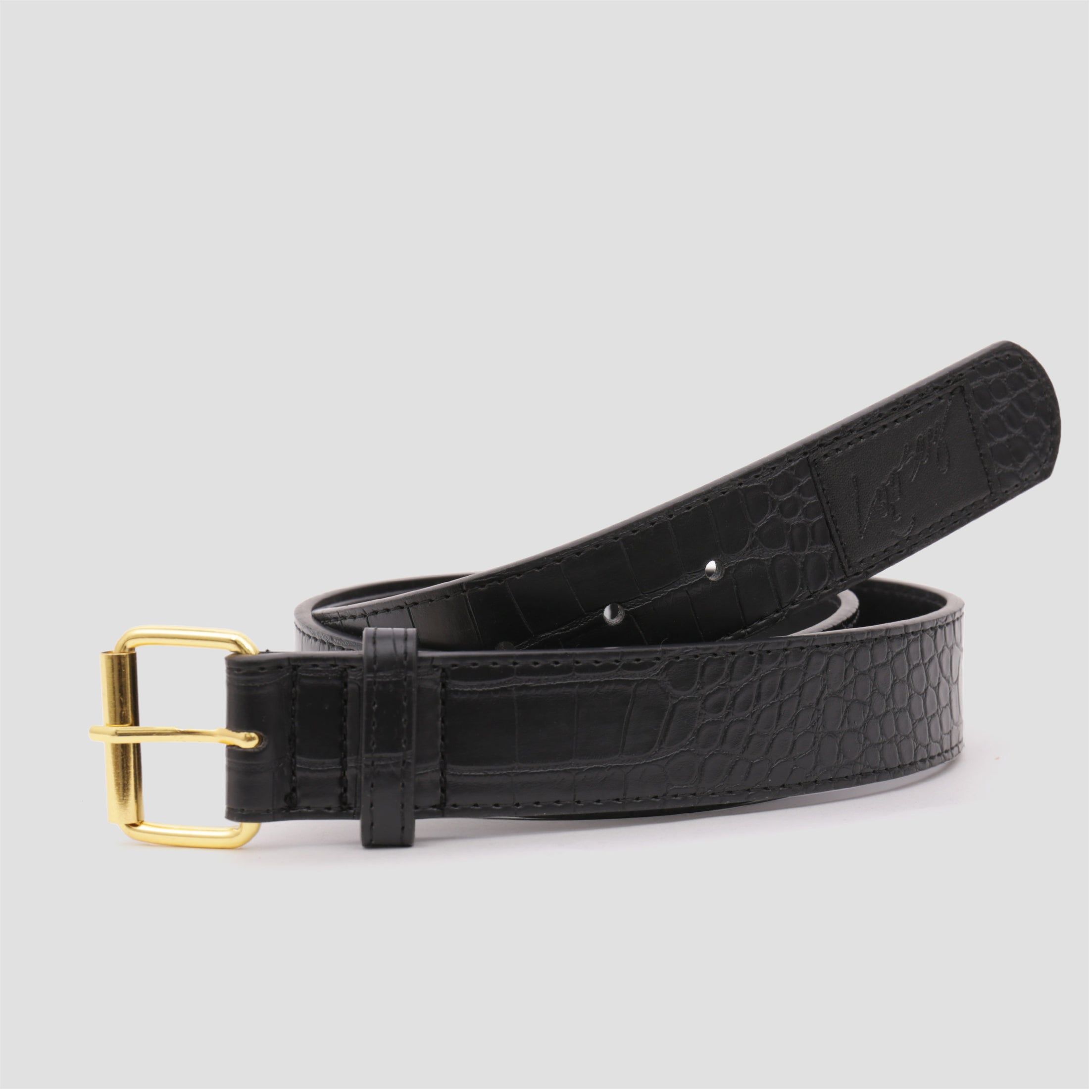 Loosey Croc Skin Belt Black