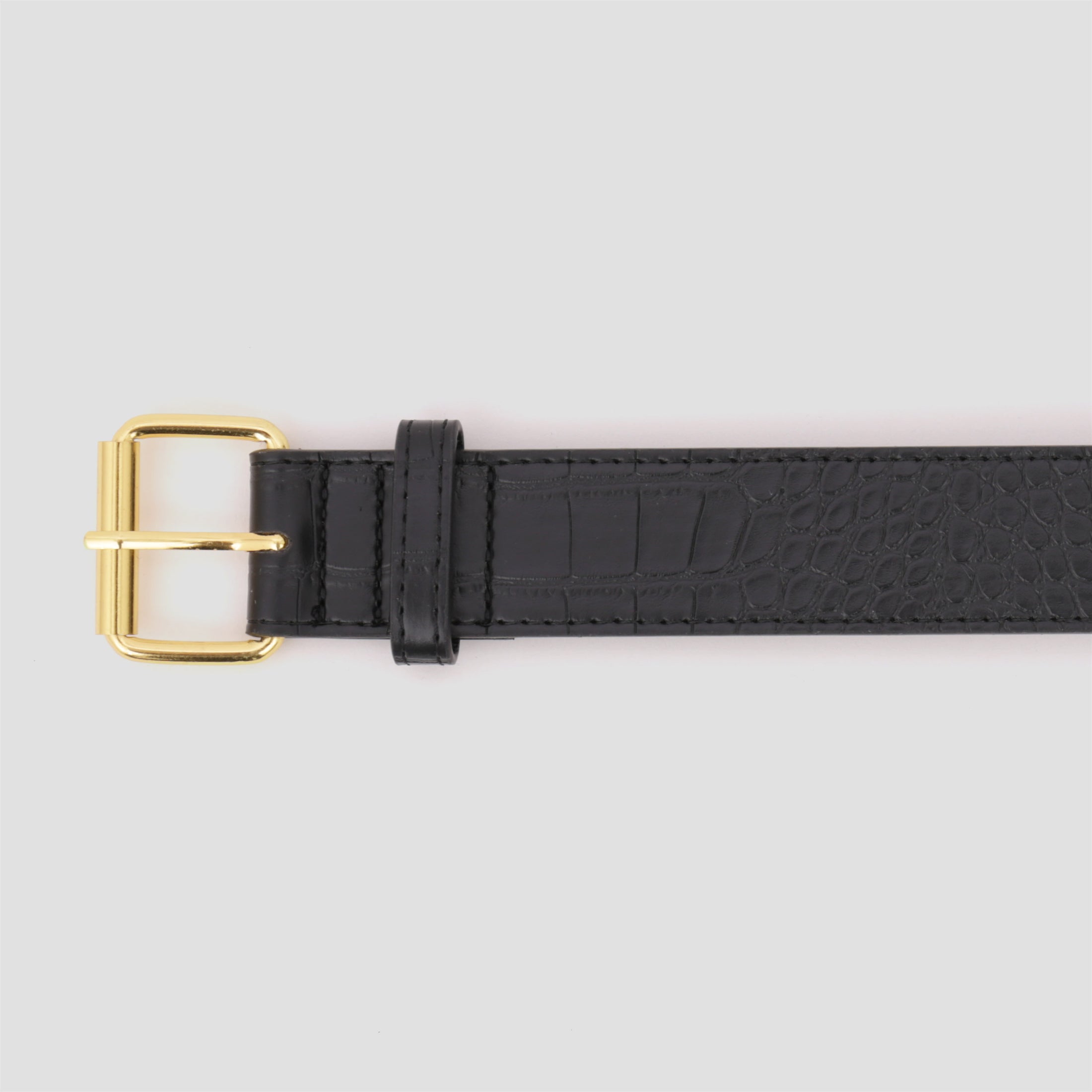 Loosey Croc Skin Belt Black