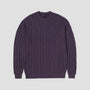 HUF Interlaced Jacquard Overdyed Crew Raisin