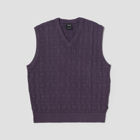 HUF Interlaced Jacquard Overdyed Vest Raisin