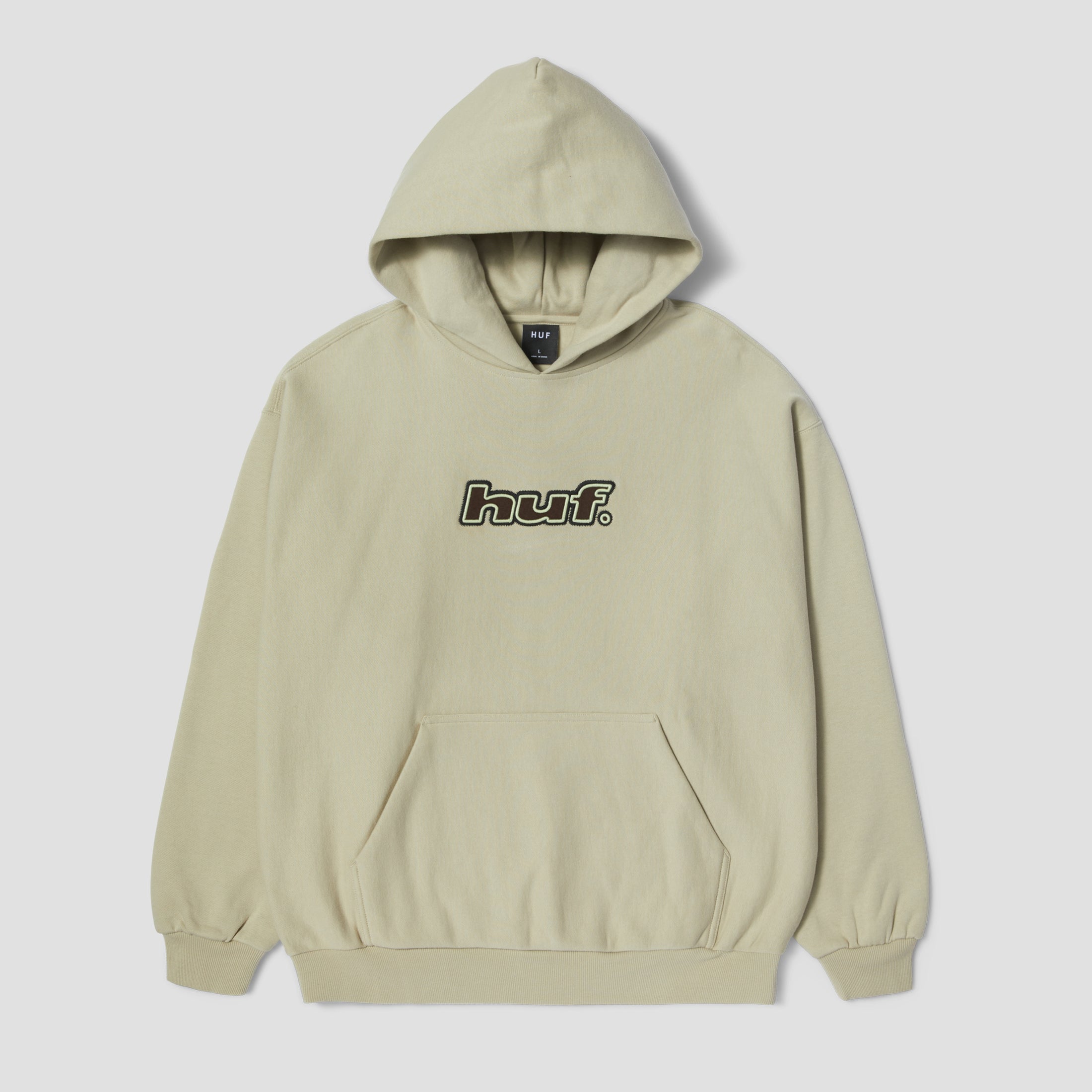 HUF Logo Applique Hooded Fleece Putty