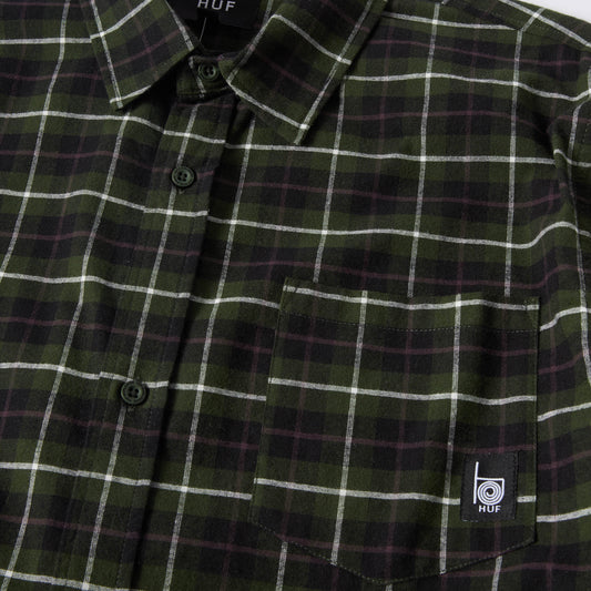 HUF Modal Plaid Shirt Olive