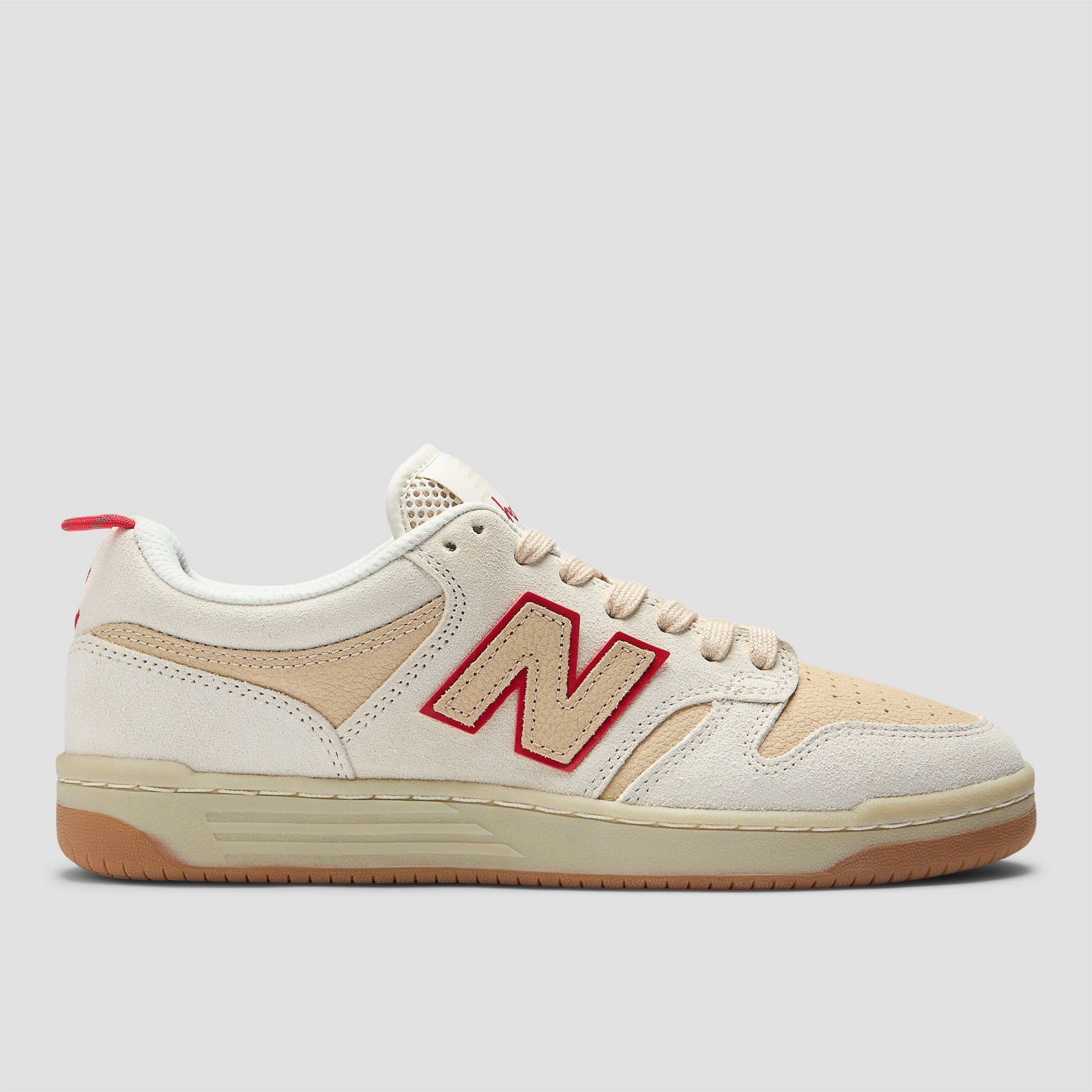 New Balance x Chocolate 480 Skate Shoes Sea Salt / Red