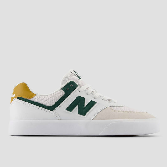 New Balance 574 Skate Shoes White / Nightwatch Green