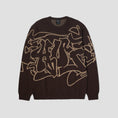 Load image into Gallery viewer, HUF Outlines Crewneck Sweater Espresso
