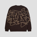 Load image into Gallery viewer, HUF Outlines Crewneck Sweater Espresso
