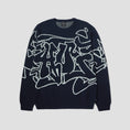 Load image into Gallery viewer, HUF Outlines Crewneck Sweater Navy
