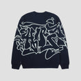 Load image into Gallery viewer, HUF Outlines Crewneck Sweater Navy
