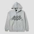 Load image into Gallery viewer, HUF Outlines Heavy Weight Full Zip Fleece Heather Grey
