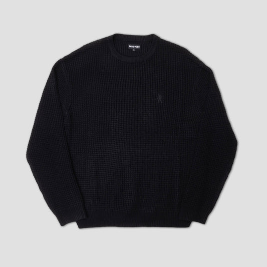 Passport Organic Waffle Knit Sweater Black