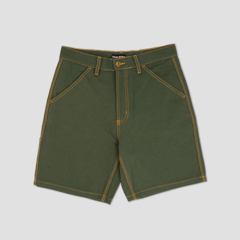 PassPort Diggers Club Shorts Olive / Gold Stitch