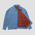 Load image into Gallery viewer, PassPort Workers Club Lined Denim Jacket Washed Light Indigo
