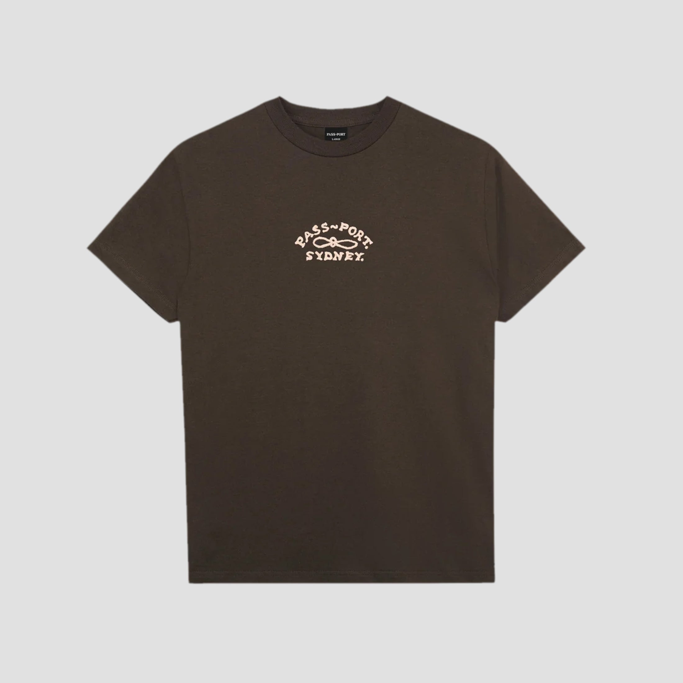 PassPort Moniker Organic Embroidery T-Shirt Bark