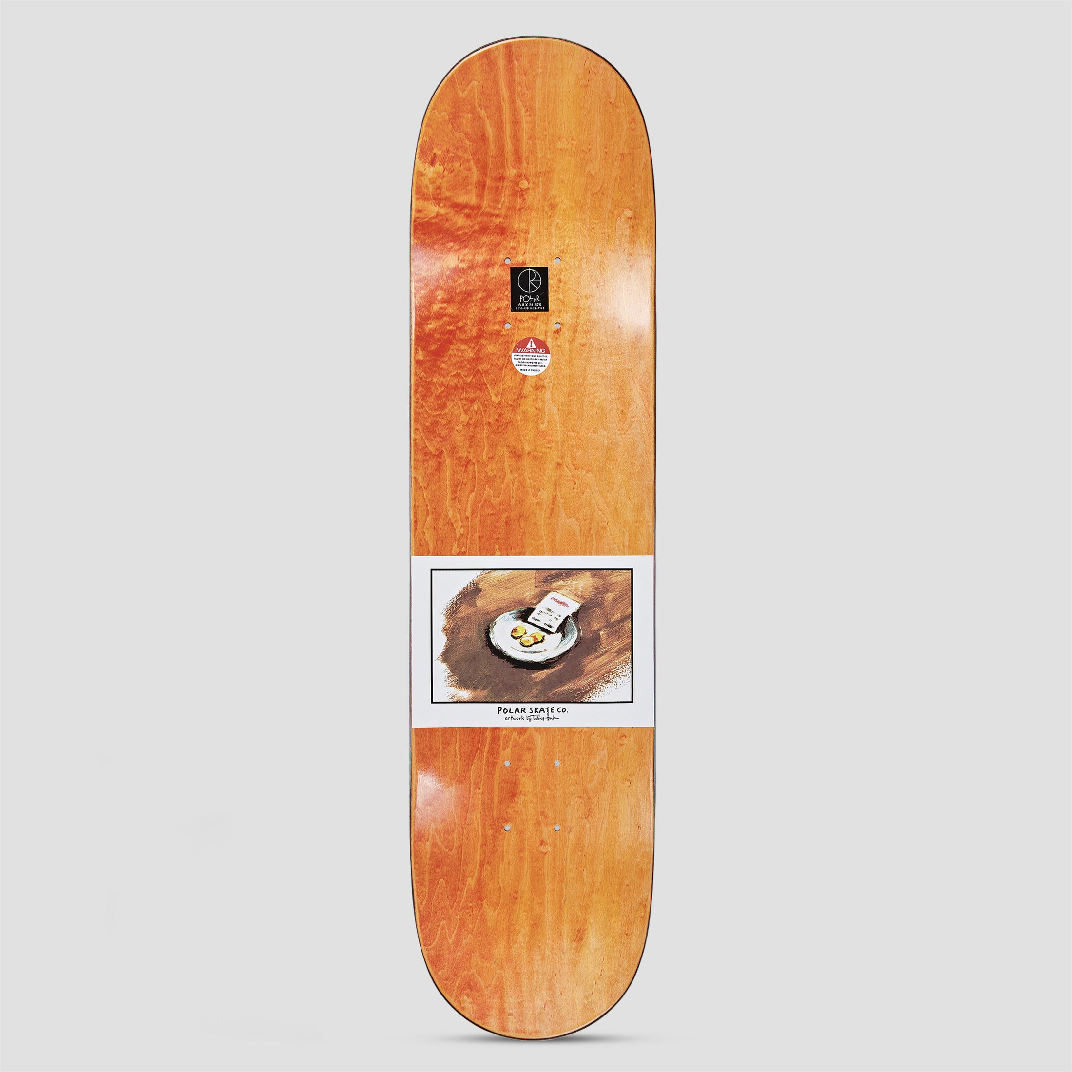 Polar 8.375 Dane Brady Cimbalino Skateboard Deck White