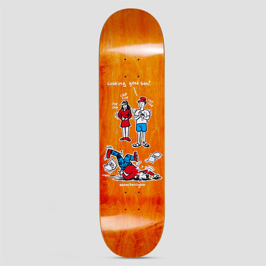 Polar 8.25 Aaron Herrington Looking Good Son Skateboard Deck Orange