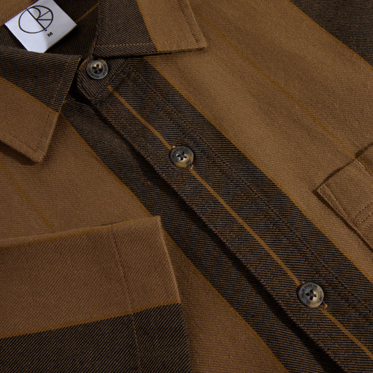 Polar Mitchell Shirt Brown Block Stripe