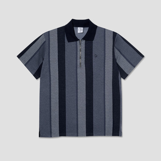 Polar Jacques Polo Shirt Herringbone Blue