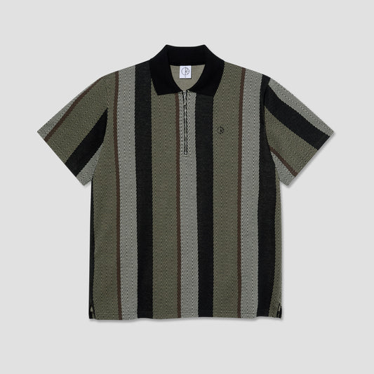 Polar Jacques Polo Shirt Herringbone Khaki Green