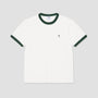 Polar Ringer T-Shirt Cloud White / Dark Green