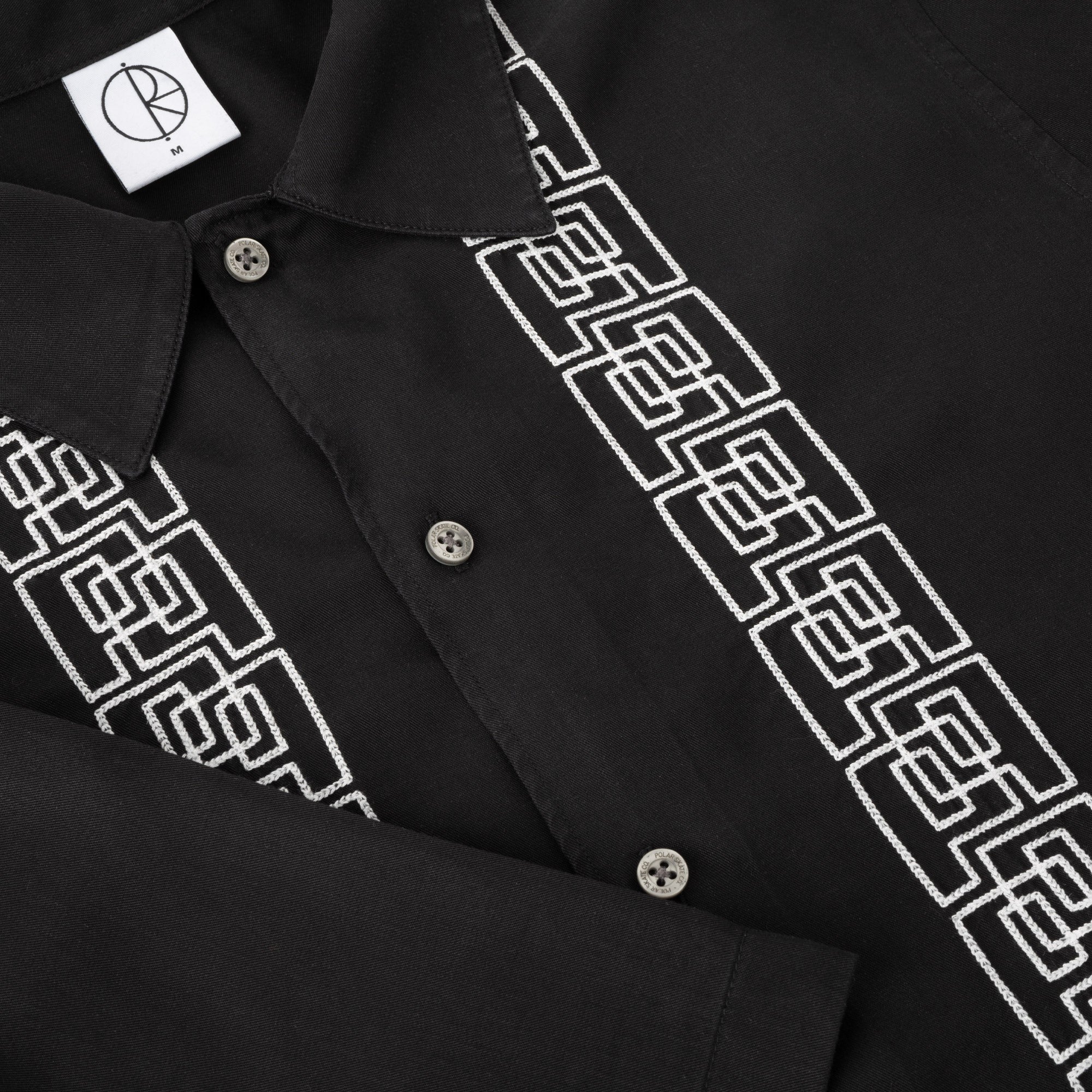 Polar Skate Co Bowling Shirt Double P Black / White