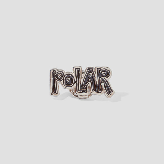 Polar Skate Co Pin Heart Logo Black