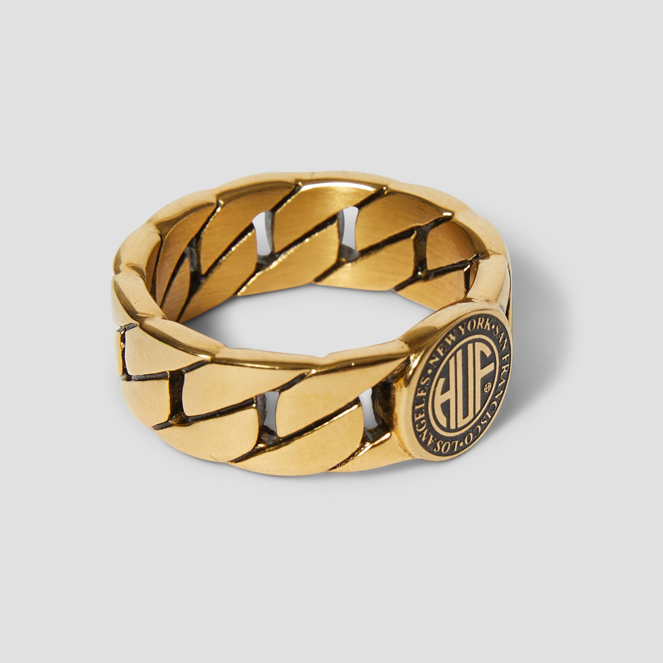 HUF Regional Cuban Link Ring Gold