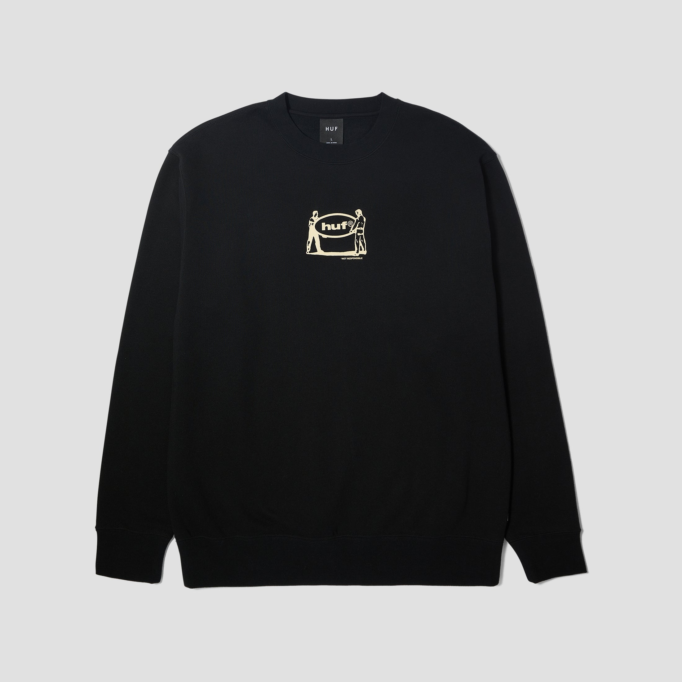 HUF Relocation Crewneck Black