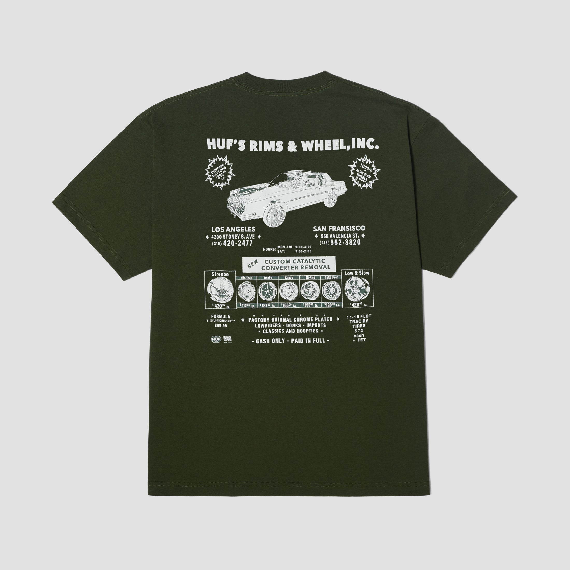 HUF Rim & Wheel Inc Shortsleeve T-Shirt Hunter Green