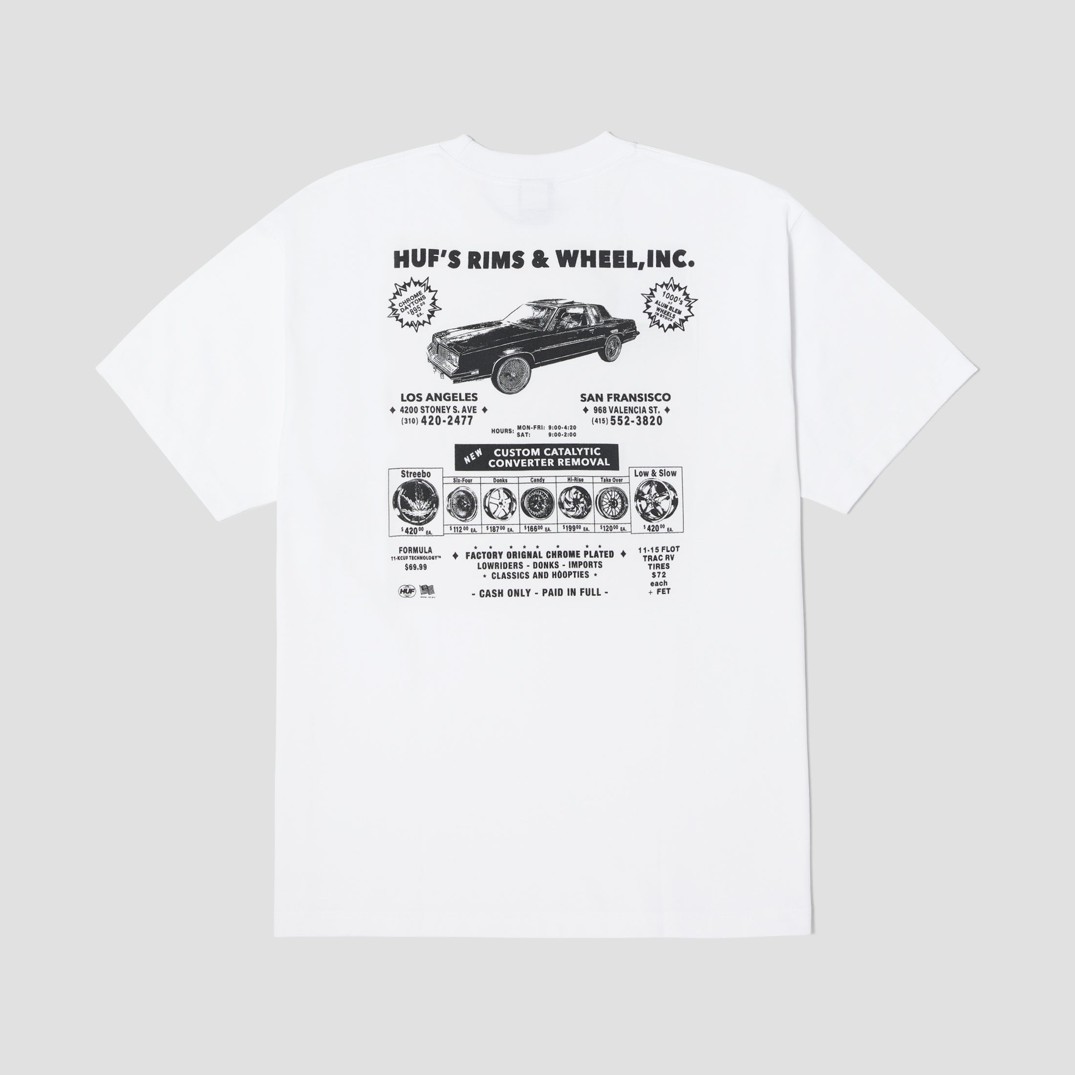 HUF Rim & Wheel Inc Shortsleeve T-Shirt White