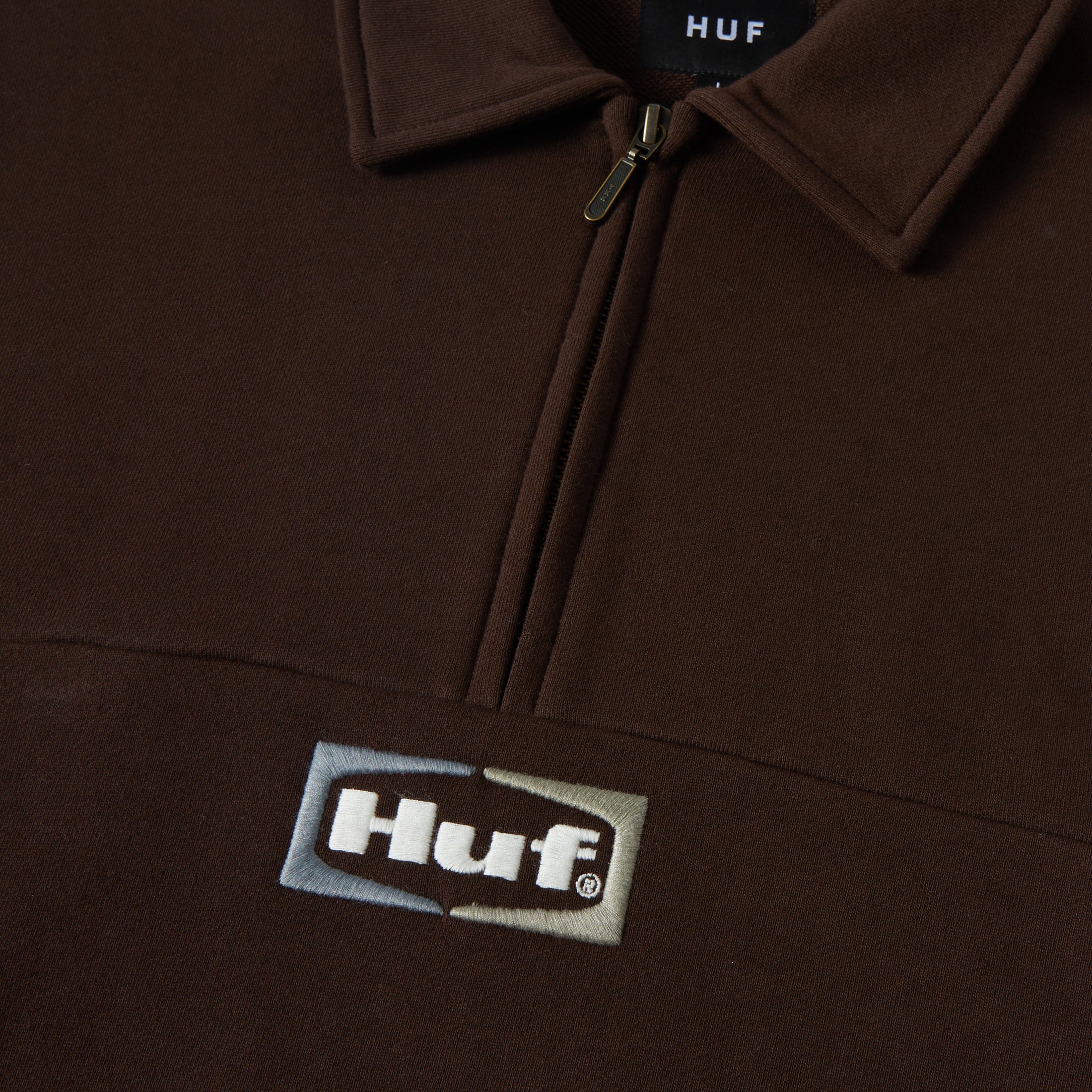 HUF Slate Quarter Zip Fleece Espresso