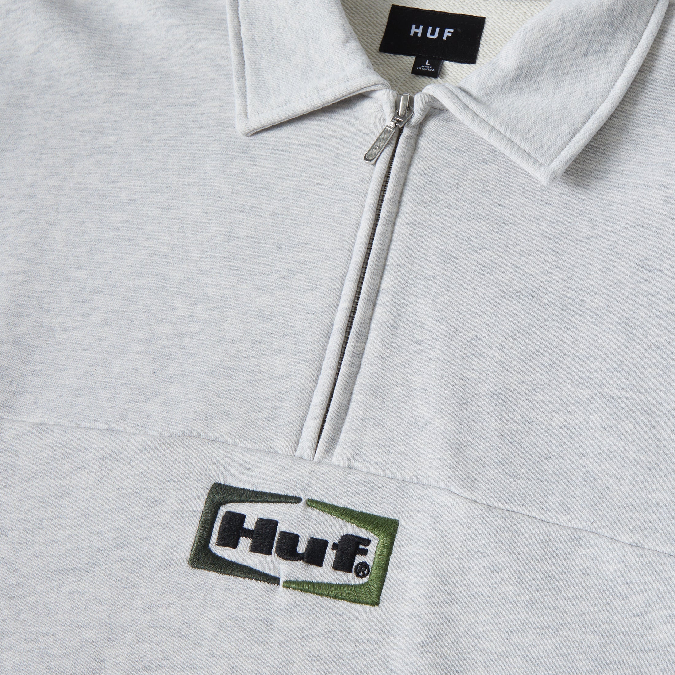 HUF Slate Quarter Zip Fleece Heather Grey