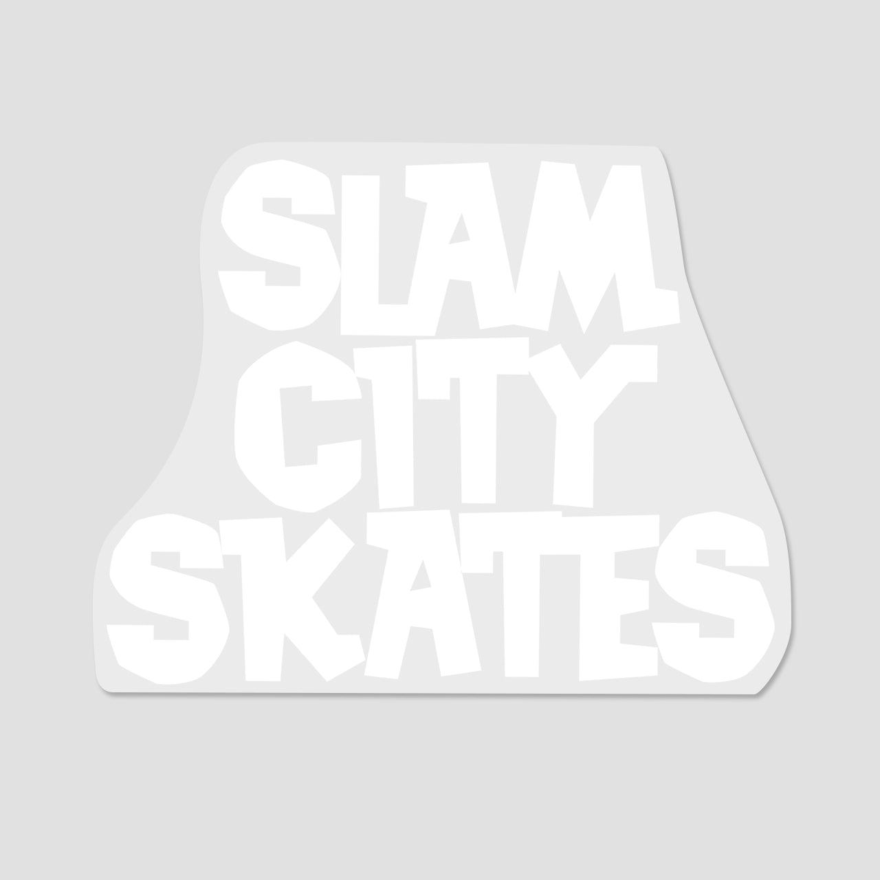 Slam City Skates Classic Logo Sticker White