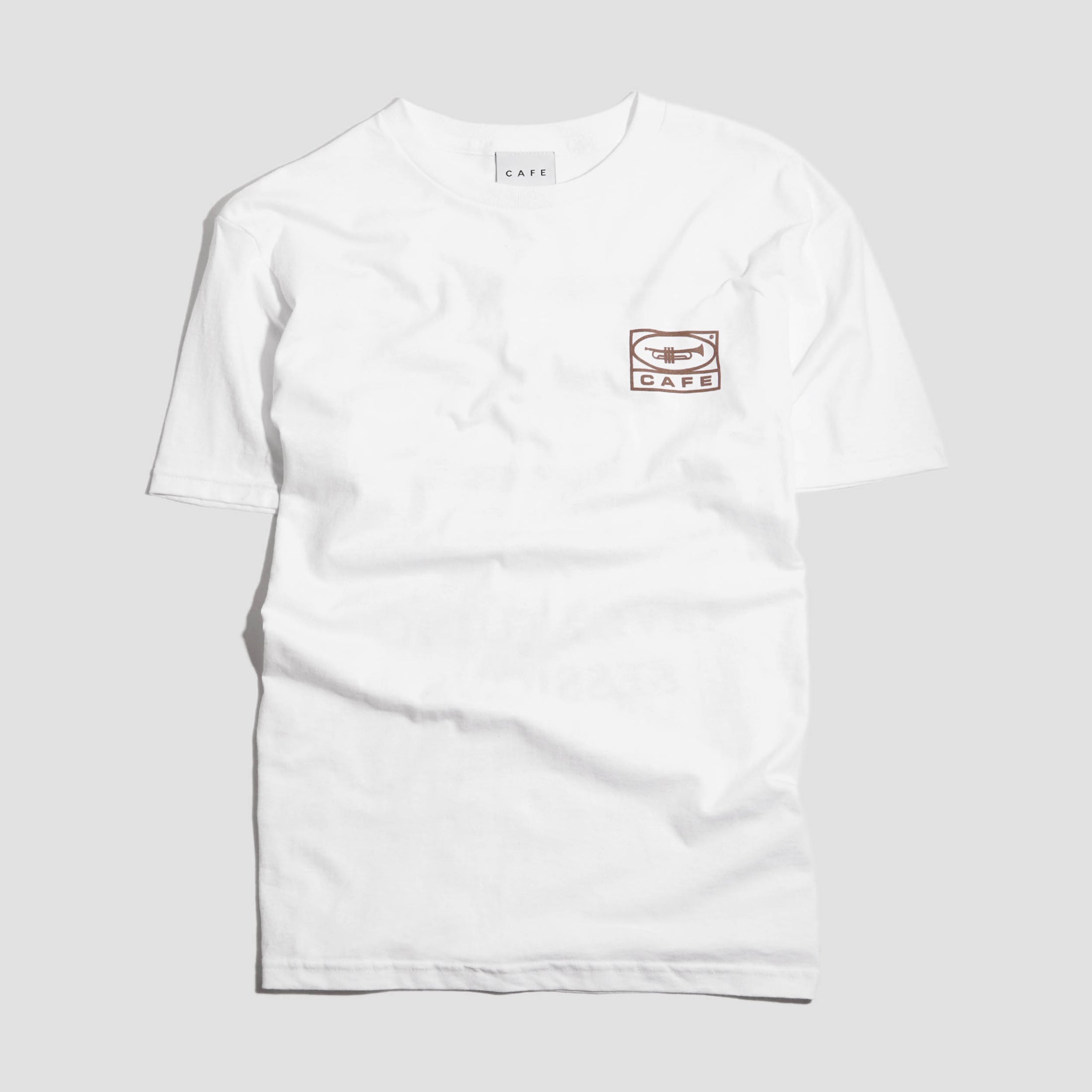 Skateboard Cafe 45 T-Shirt White / Coffee