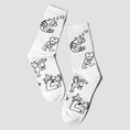 Load image into Gallery viewer, Skateboard Cafe Buddy Socks White
