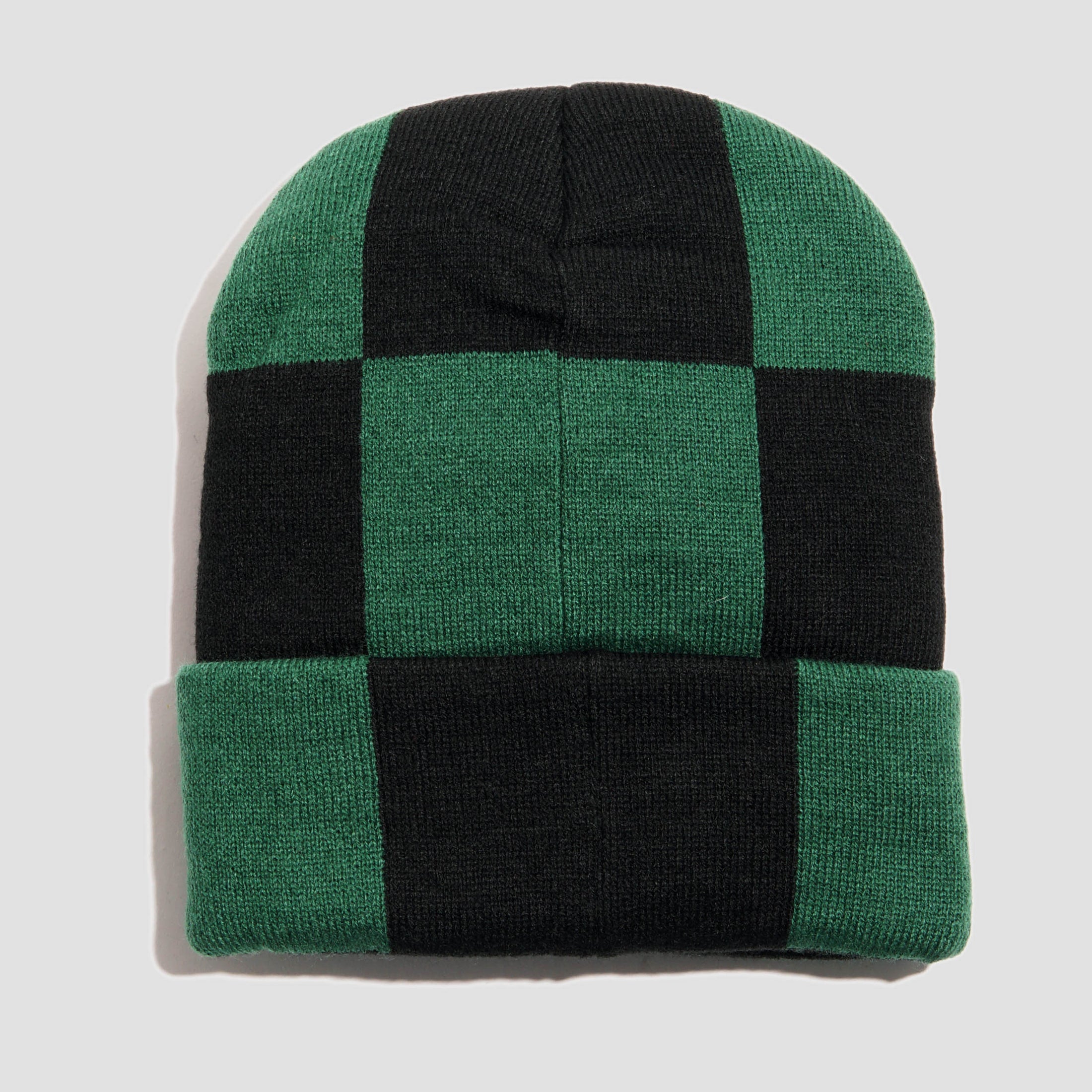 Skateboard Cafe Check Fold Beanie Forest Green / Black / Gold