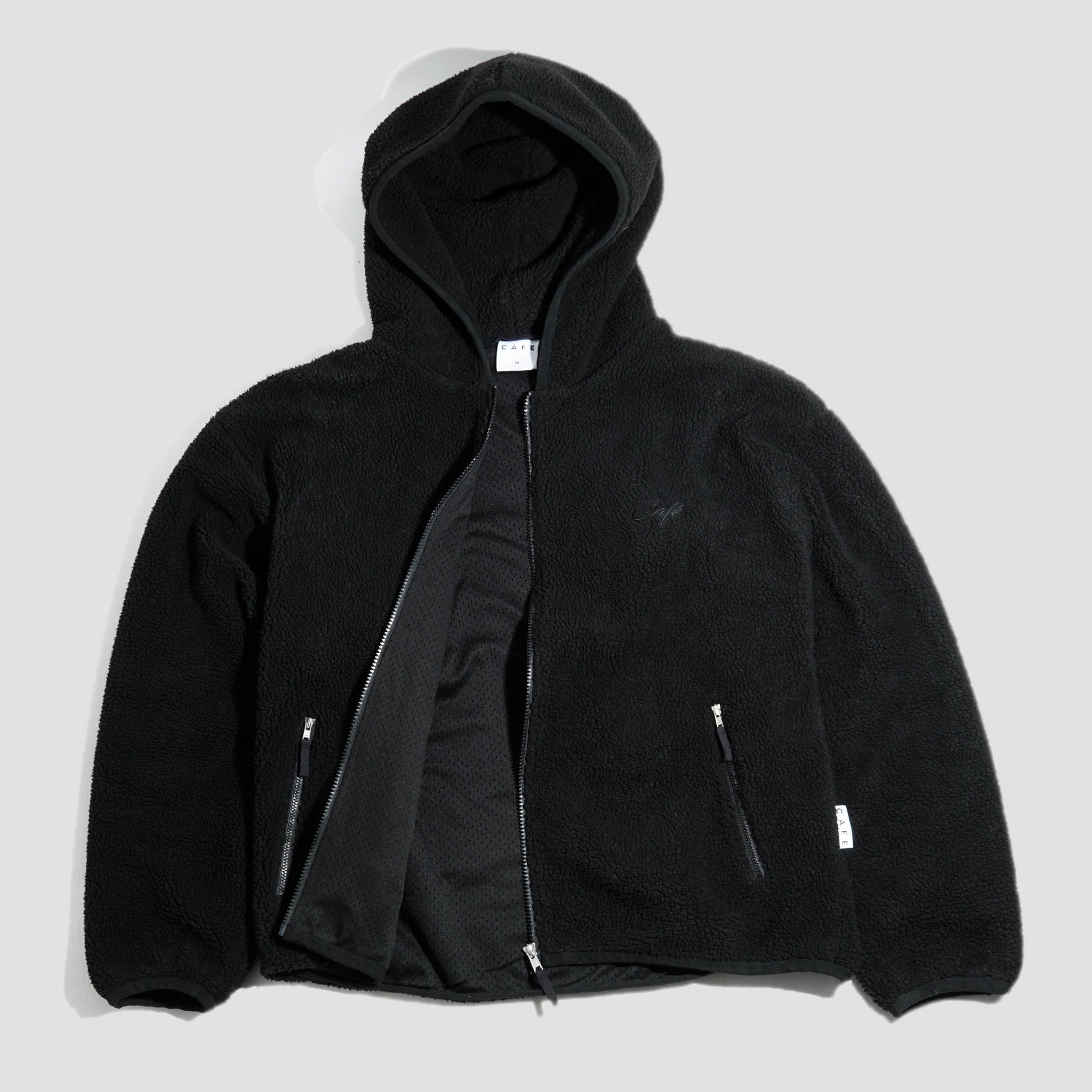 Skateboard Cafe Sherpa Fleece Zip Hood Black