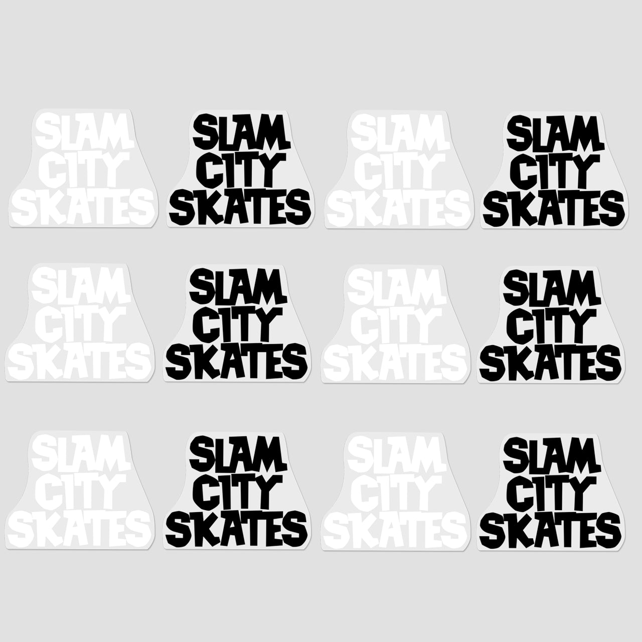 Slam City Skates Classic Logo Sticker 12 Bundle