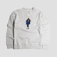 Load image into Gallery viewer, Skateboard Cafe Suited Embroidered Crew Heather Grey
