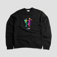 Load image into Gallery viewer, Skateboard Cafe Swing Embroidered Crew Black
