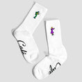 Load image into Gallery viewer, Skateboard Cafe Swing Socks White
