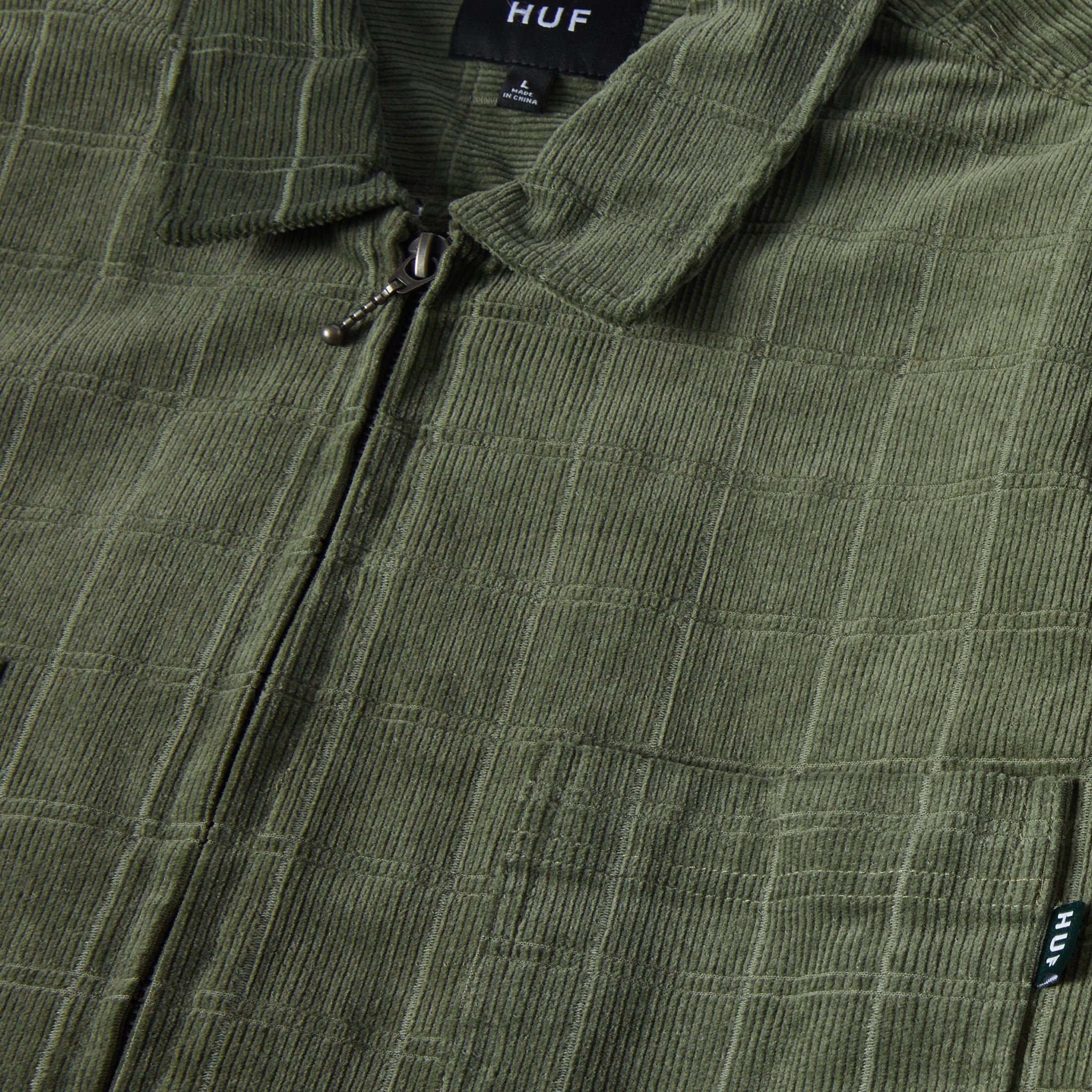 HUF Trenton Zip Shacket Olive