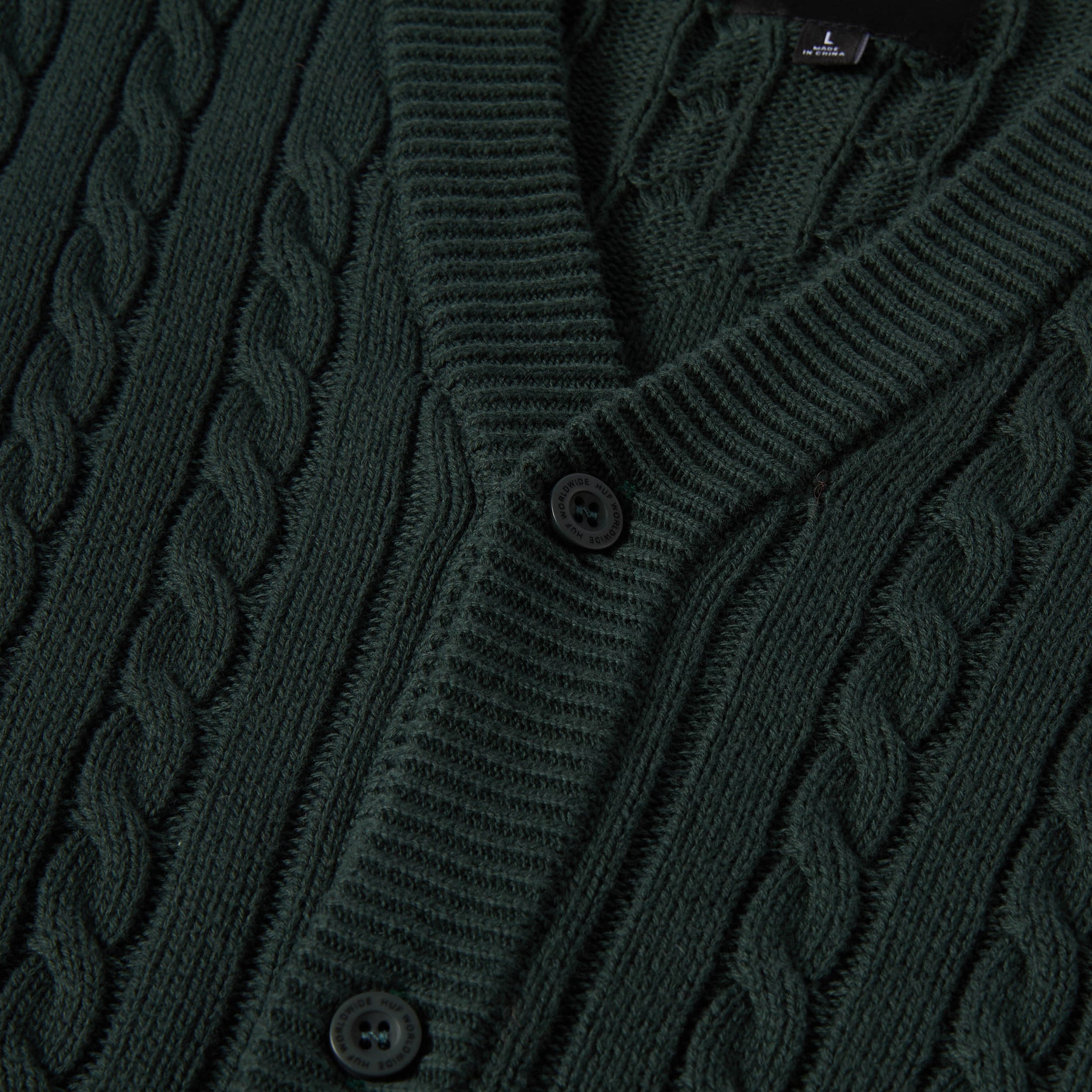 HUF TT Jacquard Cardigan Hunter Green